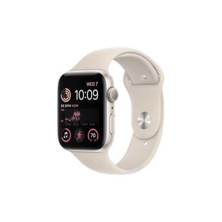 Apple Watch SE 2nd Gen (GPS) 44mm – Starlight Aluminum Case with Starlight Sport Band (M/L) – 2024