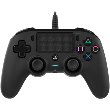 Nacon Wired Compact Controller, LED Player Indicator, Symmetric Joystick Position, 300cm Cable Length, For Windows & PS4, Black | PS4OFCPADBLACK