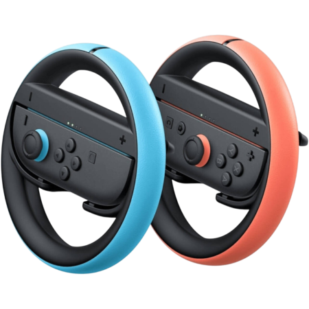 Nintendo Switch Joy-Con 2 Wheel Controller Light Blue / Light Red (Set of 2), Magnetic Connection, Ergonomic Racing Wheel Accessories For Joy-Con Controllers, Enhanced Grip | BEEABU2AA