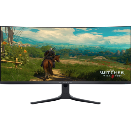 In-game screenshot from The Witcher 3: Wild Hunt: a rider on horseback along a sunny countryside path.
