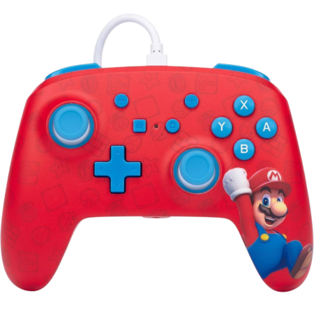 PowerA Nintendo Switch Enhanced Wired Controller, Two Mappable Advanced Gaming Buttons, Anti-Friction Ring, 3.5mm Stereo Audio Jack, Detachable 10ft (3m) USB Cable, Woo-hoo! Mario | 57069