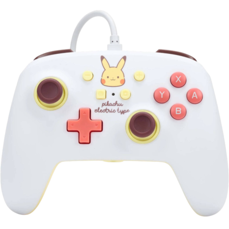 PowerA Nintendo Switch Enhanced Wired Controller, Two Mappable Advanced Gaming Buttons, Anti-Friction Ring, 3.5mm Stereo Audio Jack, Detachable 10ft (3m) USB Cable, Pikachu Electric Type | PIKAC