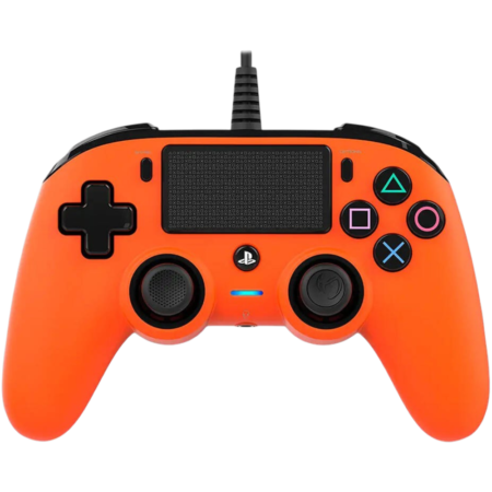 Nacon Wired Compact Controller, LED Player Indicator, Symmetric Joystick Position, 300cm Cable Length, For Windows & PS4, Orange | PS4OFCPADORANGE