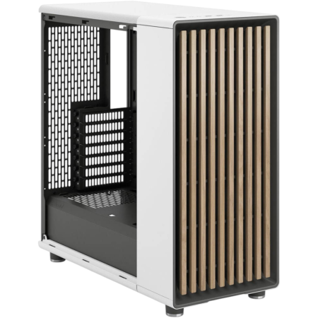 Fractal Design North Chalk White TG Clear Tint Gaming Case, Temp Glass Side Panel, Support Up to 360mm Radiator & 6x120mm Fans, 2 x 2.5/3.5" Drive Bays, USB-C 3.1 Gen 2, 2 x USB-A 3.1 | FD-C-NOR1C-04