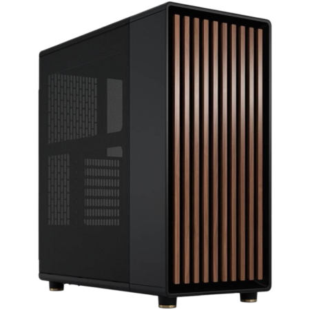 Fractal Design North ATX Mid-Tower Case with Mesh Side Panel, Steel Frame & Mesh Side Panel, Up to 360mm Radiator & 8x120mm Fans, USB Type-C / 3.0 Interface, Charcoal Black | FD-C-NOR1C-01