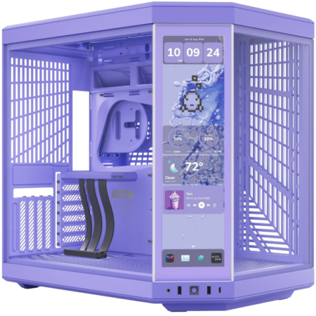HYTE Y70 Touch Infinite Dual Chamber Mid-Tower ATX PC Gaming Case, Supports Up to 360mm Radiator & 10x 120mm Fans, Nexus Touch, 1x USB-C 3.2 Gen 2, 2x USB-A 3.2 Gen 1, Taro Milk | CS-HYTE-Y70-TM