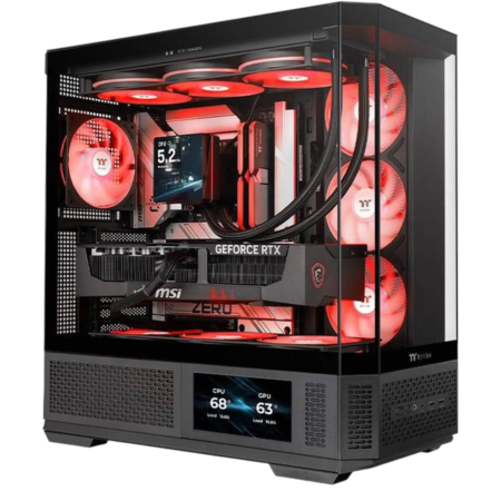 Thermaltake View 370 TG ARGB Mid Tower Chassis, ATX Tempered Glass Gaming PC Case, Black | CA-11N-00M1WN-00