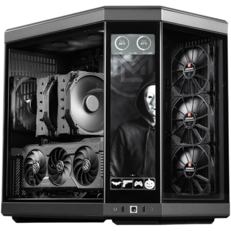 Carbon Gaming PC - AMD Ryzen 9 9950X 16 Cores 32 Threads, NVIDIA RTX 5090 32GB, 32GB DDR5 RAM 6000MHz, 4TB SSD Gen5, 1200W PSU, Tower CPU Cooler, Wi-Fi + BT, Win11 Pro