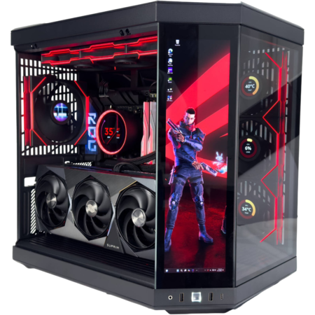 Cyber X Gaming PC - Intel Core Ultra 9 285K 24 Cores 24 Threads, NVIDIA RTX 5080 16GB, 32GB DDR5 RAM 7200MHz, 2TB SSD Gen 5, 1200W PSU, 360mm Liquid Cooler, Wi-Fi + Bluetooth