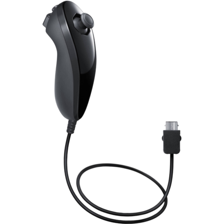 Nintendo Nunchuk Controller, Wii and Wii U Motion Gaming Accessory, Analog Stick and Motion Sensor Navigation Controller, Wired Expansion Attachment for Wii Remote, Black | WIIUNCB