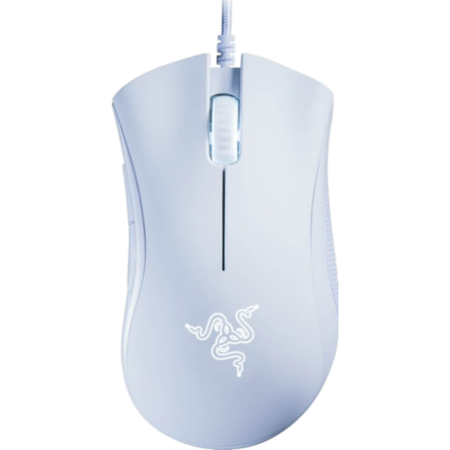 Razer DeathAdder Essential Wired Gaming Mouse with 6,400 DPI Optical Sensor, 5 Prog Buttons, Mechanical Switches, Ergonomic Form Factor, Standard Stock Feet, 10M Clicks, White | RZ01-03850200-R3M1