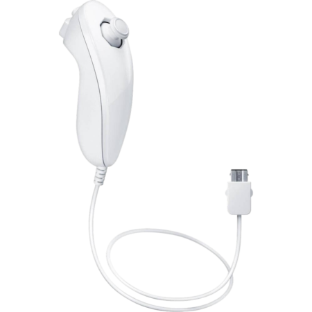 Nintendo Nunchuk Controller, Wii and Wii U Motion Gaming Accessory, Analog Stick and Motion Sensor Navigation Controller, Wired Expansion Attachment for Wii Remote, White | WIIUNCW