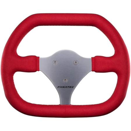 FANATEC ClubSport Wheel Rim Flat 2, 27.5cm Aluminum Synthetic Suede, Red Finish, CSL ClubSport Podium Hub Compatible | UH_RFLAT2