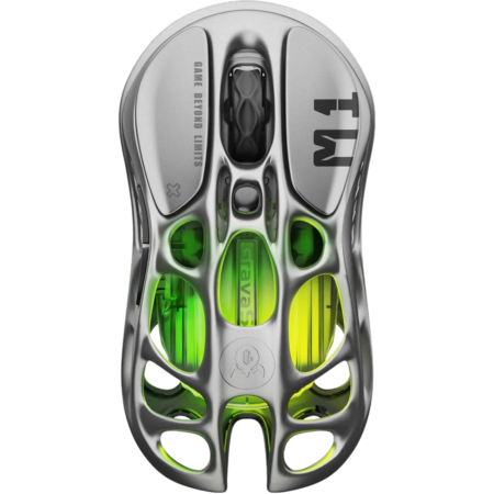 GravaStar Mercury M1 Pro Wireless Gaming Mouse, Lightweight Magnesium Alloy, 26,000 DPI, PAW3395DM Sensor, 5 Programmable Buttons, Support Wired/2.4GHz/BT, Gunmetal Gray | M1 Pro