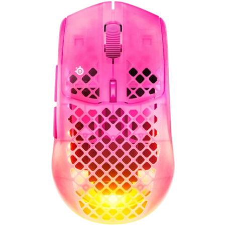 SteelSeries Aerox 3 Wireless Gen 2 Gaming Mouse, 26K DPI, 4K Polling Rate, Ultra-Light 68g Wireless Mouse with Bluetooth & 200H Battery Life, Magenta Haze | 62716